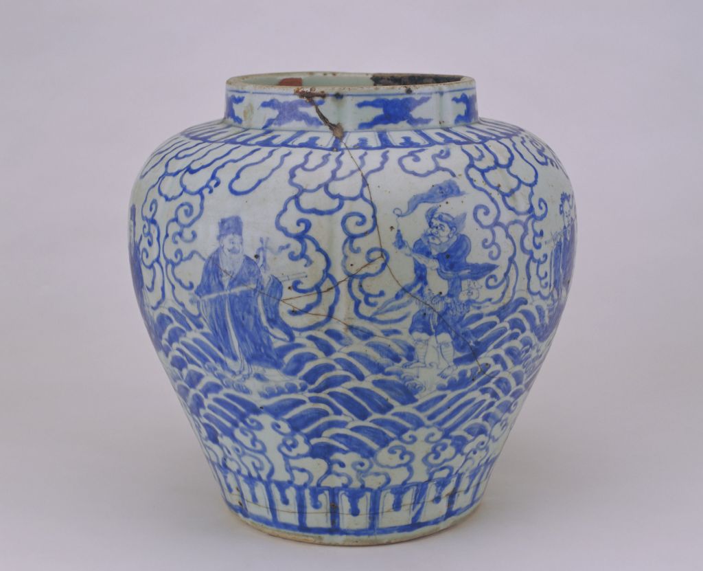 图片[3]-Blue and white eight immortals pot-China Archive